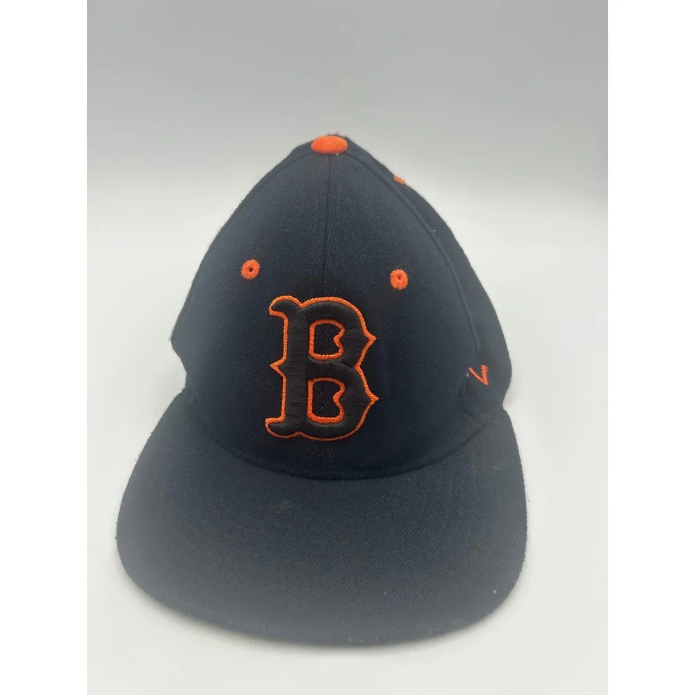 Zephyr Youth Boise State Broncos B Logo Hat Black Orange Stretch Fit Cap B657